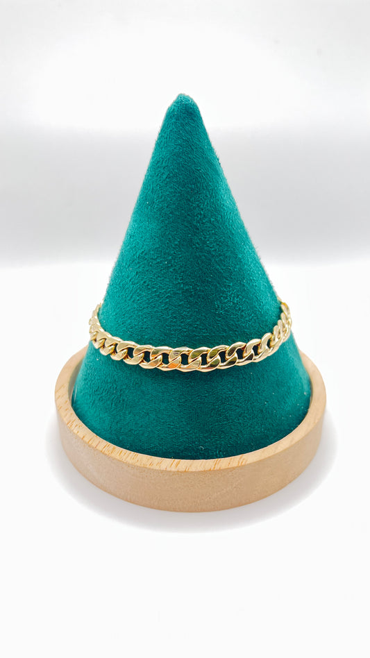 Brazalete De Mujer Tipo CubanLink 14k